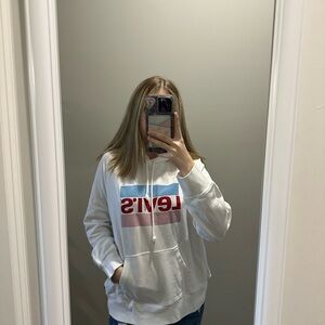 Levi's Women's White Hoodie Sweater
